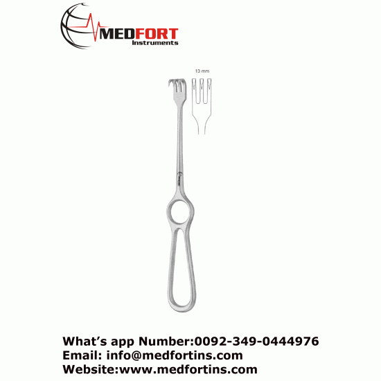 Kocher Retractor, 22cm, Sharp, 6 Prongs (28mm Wide)