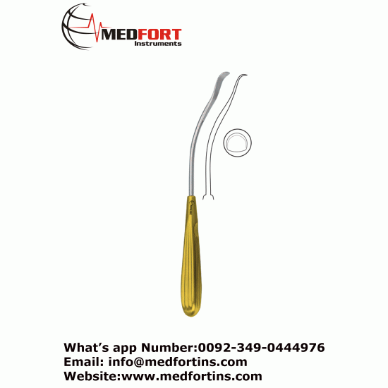 Midface Facial Dissector 22.5cm, Half Curved, Reusable