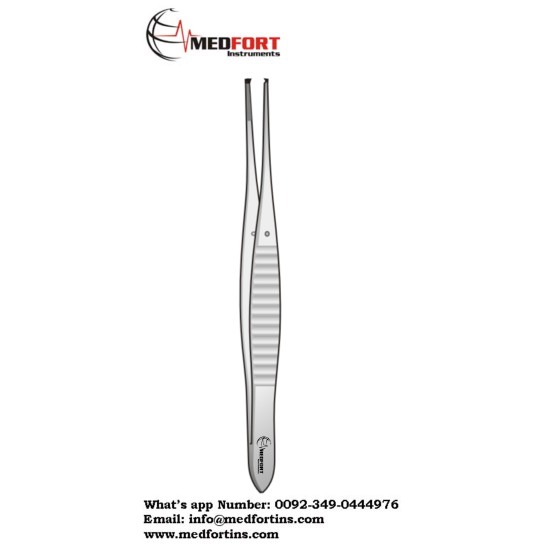 FORCEPS TISSUE CURVED TEETH 1 X 2 140MM