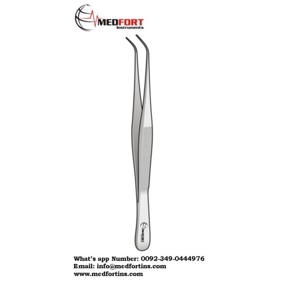 FORCEPS MICRO CURVED 100MM