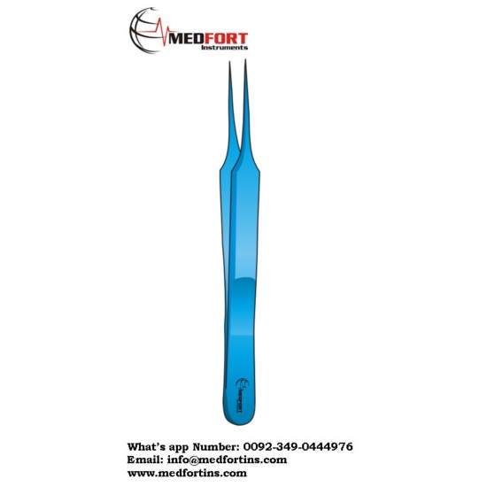 DELECATE FORCEPS ,CURVED TITANIUM 110MM