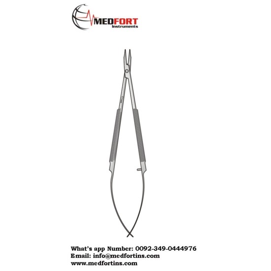 SMOOTH  MICRO NEEDLE HOLDORE CURVED 150MM