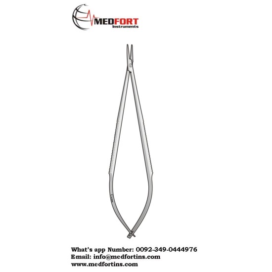 MICRO NEEDLE HOLDER, CURVED, 14 CM