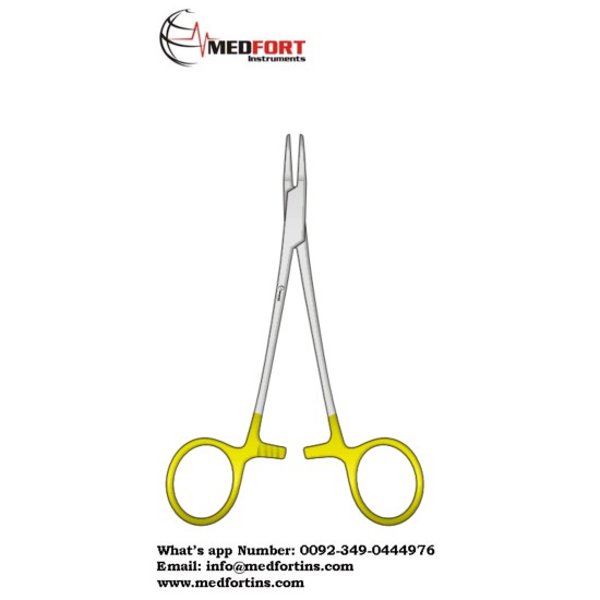 NEEDLE HOLDER RYDER, ONE RING ANGLED, TC, 14 CM