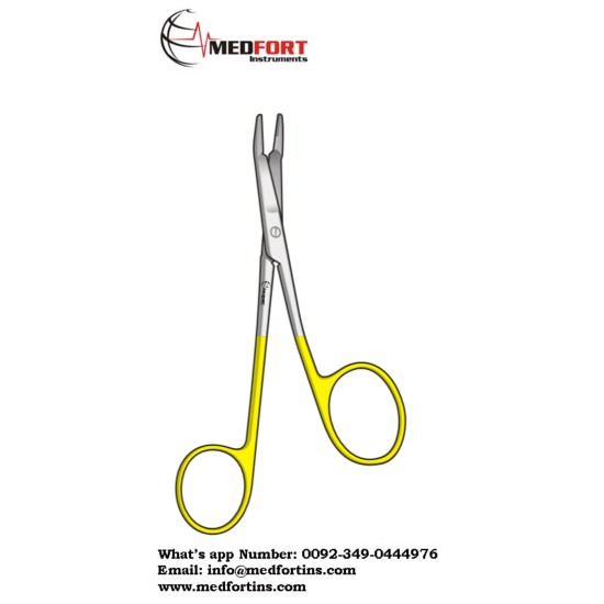 FOSTER-GILLIES NEEDLE  HOLDER WITH SCISSOR  CURVED 120MM,TC